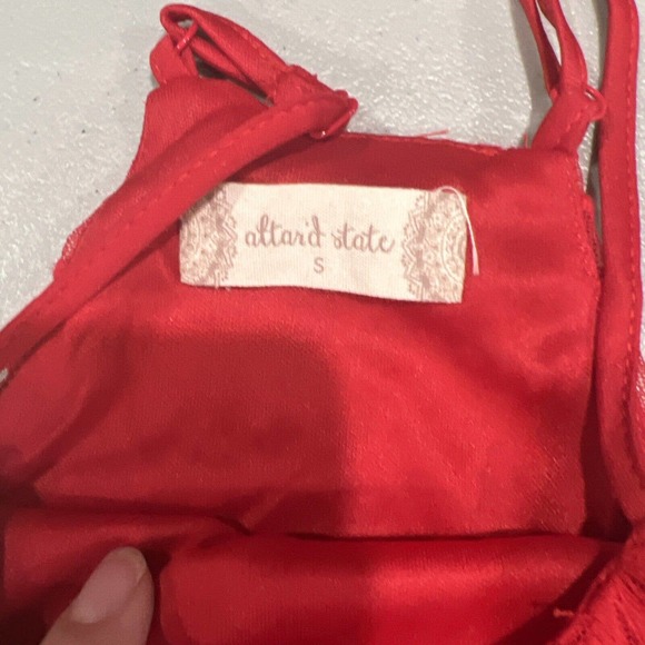 Altard State Red Lace Halter Dress Sleeveless Party Cocktail Mini Size S - Picture 5 of 10